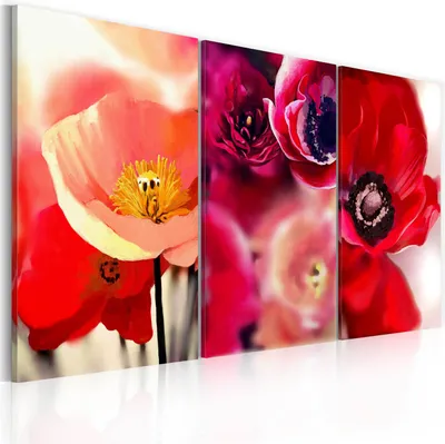 Produktbild von Modernes Wandbild 0107- 4 (120x80) - 3 Teilig Bilder Fotografie auf Vlies Leinwand Foto Bild Dekoration Wand Bilder Kunstdruck Blumen