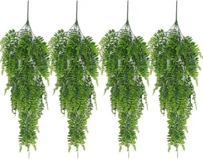 Produktbild von 4 Stück 80 cm künstliche Bostonfarn-Kletterpflanze, Hängepflanze, für drinnen und draußen