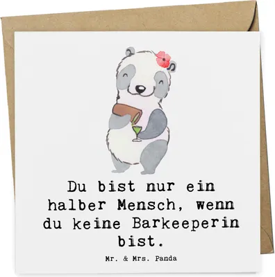 Produktbild von Mr. & Mrs. Panda Grußkarte Barkeeperin Herz - Weiß - Geschenk, Bartender, Glückwunschkarte, Klappkarte, Kurs, faltkarte, anlasskarte, Ausbildung, doppelkarte