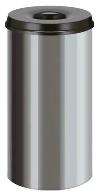 Produktbild von Feuerlöschender Papierkorb Edelstahl 50 Liter - Edelstahl, Schwarz