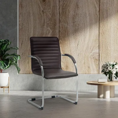 Produktbild von Besucherstuhl HLO-CP114 Kunstleder braun
