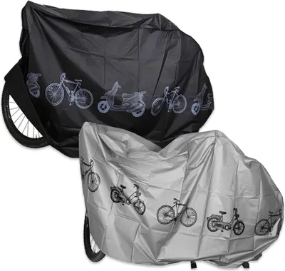 Obrázok produktu pre Kryt na bicykel 2 kusy, Vodotesný, UV Ochrana, 200 cm x 110 cm, Čierna a Strieborná