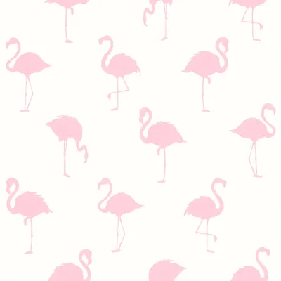 Produktbild von ESTAhome Tapete Flamingos Rosa und Weiß 53 cm x 10.05 m