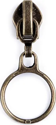 20 Reißverschluss Zipper mit Ring 6mm  altmessing