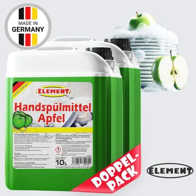 Produktbild von Element Geschirrspülmittel | 20 Liter | Combo | Spülmittel | Handspülmittel | Apfel | mit hoher Fettlösekraft | Geschirrreiniger