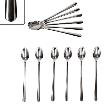 Produktbild von 12er Set Style Art lange Latte Macchiato Löffel 12 Pers Longdrink Eis Edelstahl