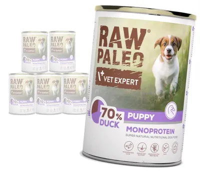 Zdjęcie produktu dla Raw Paleo Puppy Monoprotein 6x400g Mokra Karma Dla Szczeniąt  z Kaczką