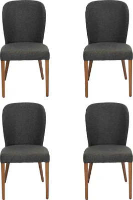 Obrázek produktu pro Sessel Polster Moderne Holz 4x Stühle Luxus Polster Design Stuhl Lehnstuhl