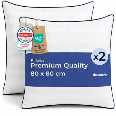 Kopfkissen Set 2er-Pack 80x80 cm Weiß Hotelqualität