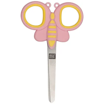 Produktbild von Rico Design 08792.10.11, Kind, Gerader Schnitt, Pink, Gelb, Kunst-& Handwerksscheren, Beidhändig, Gerundete Spitzen