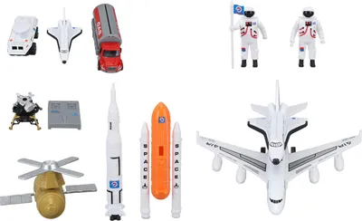 Image de Jouet navette spatiale, bords lisses, échelle réaliste, imagination spatiale éducative, alliage, ensemble de fusée pour enfants, avion et combinaison