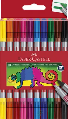 Produktbild von Faber Faserschreiber Duo Zweispitz 10er Etui