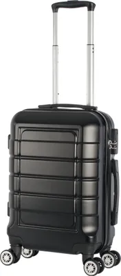 Produktbild von Hartschalenkoffer Handgepäck Trolley / S - 55x39x20 cm / Reisekoffer Bordtrolley 4-Rollen / 201 - Farbe: schwarz