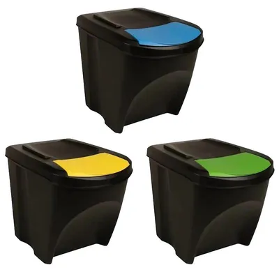 Image de Conteneur de stockage, design empilable, construction en bois durable, couleur anthracite