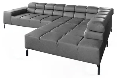 Produktbild von KAWOLA Sofa NELSON Ecksofa Leder anthrazit mit motorischem Sitzvorzug Recamiere rechts