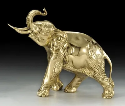 Image de Casa Padrino Luxe Bronze Sculpture Eléphant Or 27 x H. 24 cm - Décoration de bureau
