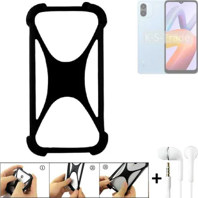 Produktbild von K-S-Trade Handy-Hülle + headphones kompatibel mit Xiaomi Redmi A2+ Schutz-Hülle Bumper Silikon Cover Case Silikoncase Silikonbumper TPU Softcase