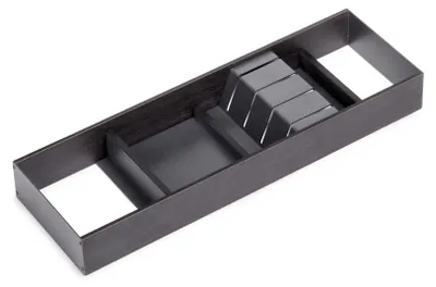 Productafbeelding van Emuca opbergdoos voor messen, geschikt voor lades, afmetingen 150x470mm, gemaakt van staal en hout