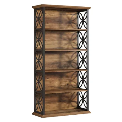 Produktbild von Tribesigns 6-stöckiges hohes Bücherregal, 180 cm Industrie-Bücherregal mit Metallrahmen, freistehende offene Lagerregale für Home Office, Wohnzimmer