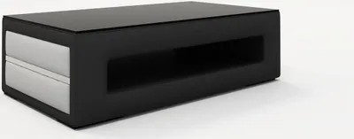 Produktbild von Design Glastisch Couchtisch Beistell Couch Sofa Tische Leder Polster Tisch