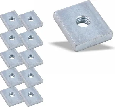 Produktbild von 10x Nutenstein | Gewindeplatte 19x16x4 mm M6 Gewinde mittig | Stahl galvanisch verzinkt