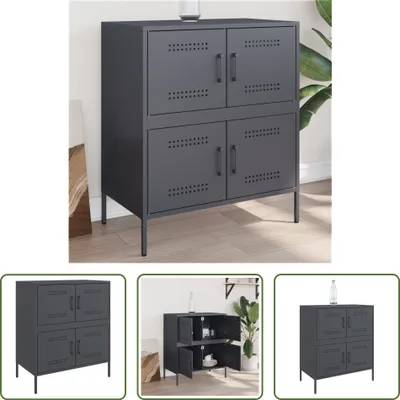 Zdjęcie produktu dla Kredens The Living Store Anthrazit 68x39x79 cm Stahl