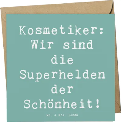 Produktbild von Mr. & Mrs. Panda Glückwunschkarte Spruch Kosmetiker Helden - Meeresbrise - Geschenk, Geschenke mit Herz, anlasskarte, Grußkarte, Berufe, Wohlbefinden, Pediküre, faltkarte