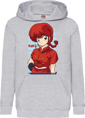 Produktbild von Kinder Kapuzenpullover Ranma Saotome, 7-8 Jahr - 128 / Grau