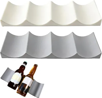 Imagen del producto de Soporte para botellas, juego de 2 unidades, organizador apilable de polipropileno, ideal para la cocina