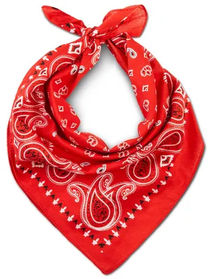 Imagen del producto de Pañuelo bandana, color rojo, estampado paisley, uni, 55x55 cm, ideal para el tiempo libre