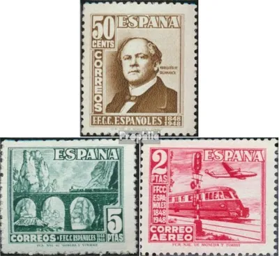 Produktbild von Briefmarken Spanien 1948 Mi 957-959 (kompl.Ausg.) postfrisch Tag der Briefmarke