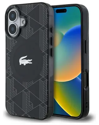 Zdjęcie produktu dla Etui Lacoste Blend Monogram MagSafe do iPhone 16 Plus czarny