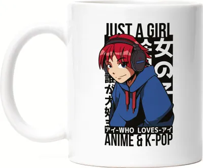 Produktbild von Just A Girl Who Loves Anime And K-Pop Tasse Otaku Baka Manga Fans Geschenkidee