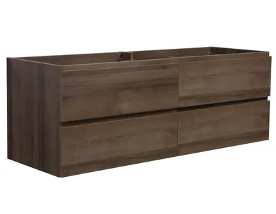 Produktbild von Waschbeckenunterschrank Angela 140cm - Braun eiche - Unterschrank Badmöbelset