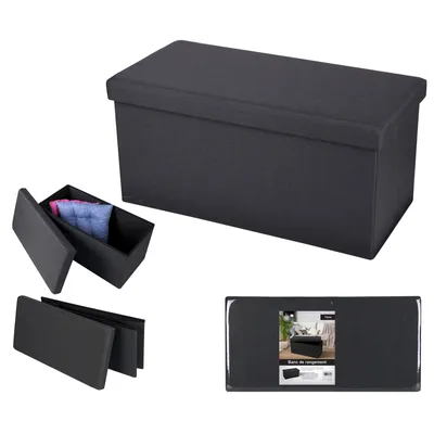 Produktbild von Sitzbank faltbare Aufbewahrungsbox 110l : schwarz Farbe: schwarz