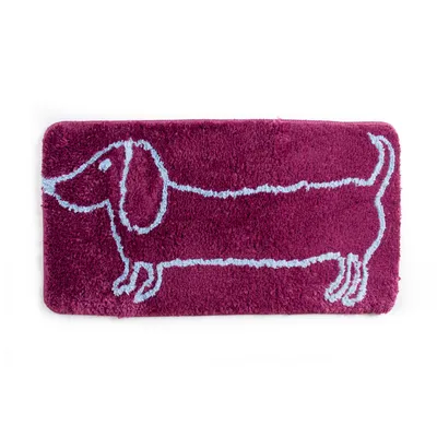 Produktbild von Helio Ferretti Badematte Dackel Violett rutschfest ca. 65 x 35 x 1,2 cm Badteppich