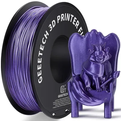 Produktbild von PLA Filament für 3D-Drucker - 1,75 mm - 1 kg Spule - Glitzer-Effekt - Maßtoleranz ±0,03 mm - FDM/FFF - Violett
