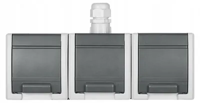Produktbild von AQUANT Dreifach-Steckdose hermetisch IP65 Grau