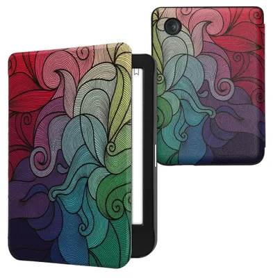 Produktbild von kwmobile Schutzhülle für Kobo Clara BW / Clara Colour / Tolino Shine (5) / Shine Color Hülle - eReader Flip Case mit Auto Sleep Funktion - Farbrausch