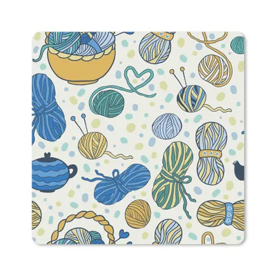 Produktbild von MuchoWow® Mauspad Mousepad Stricken - Muster - Wolle 20x20 cm - Mousepads - Maus Mat - Pad - Mausunterlage - Desk Mat - Bureauartikeln