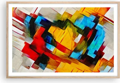 Produktbild von Gerahmtes Poster - Rahmen in heller Eiche - Abstraktion modern - 91,5x61 cm - Wand Bild - Wanddeko - Wandbilder - Wandposter - Bilderrahmen - Bilder - Kunstdruck - Wandbild - P2NAA91x61-3451