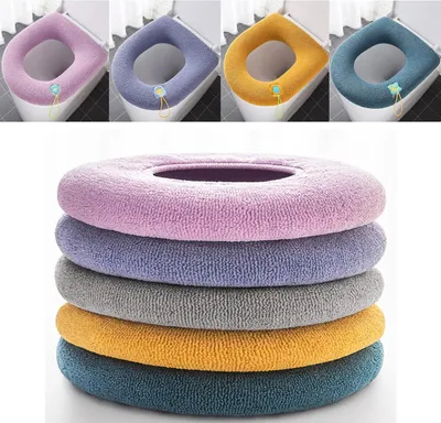 Produktbild von weiche Stoff-Toilettenkissen, Badematte, Toilettensitzbezug.