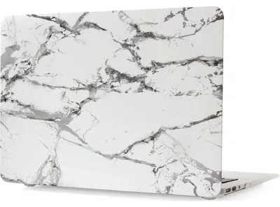 Produktbild von Mobigear Marble Schutzhülle für MacBook Air 11 Zoll (2010-2016), Hartschale, Weiß - Modell A1370 / A1465