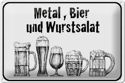 Produktbild von Blechschild Hinweis 30x20cm Bier und Wurstsalat
