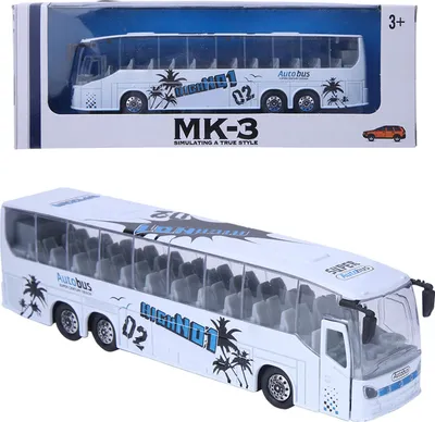 Obrázek produktu pro simulace tranzitního autobusu 1:50 Model hračky ze slitiny se světlem a hudbou pro děti k odtažení (bílý)