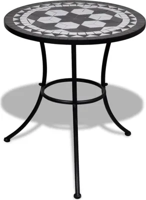 Produktbild von ZMH Bistrotisch Schwarz und Weiß 60 cm Mosaik