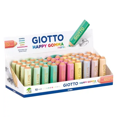 Zdjęcie produktu dla Giotto Happy Gomma, Guma, Wielobarwny, Dzieci, 40 szt., Ftalan, PCW