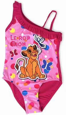 Produktbild von Badeanzug König der Löwen Simba mit Rüschendetails Dunkelpink 98-104 cm