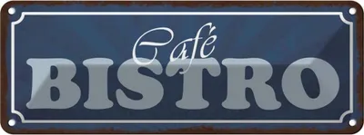 Produktbild von vianmo Blechschild 10x27 cm Cafe Bistro Essen Trinken