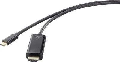 Produktbild von Renkforce USB-C® / HDMI Adapterkabel USB-C® Stecker, HDMI-A Stecker 1.80 m Schwarz UHD 4K @ 60 Hz RF-4531592 USB-C®-Dis